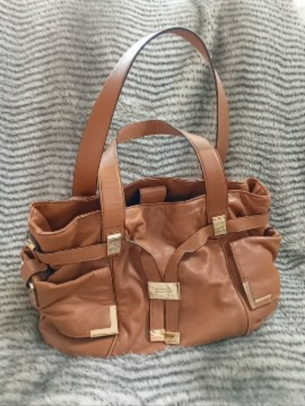 Michael Kors | Soft Cognac Brown Leather Satchel Gold Hardware
